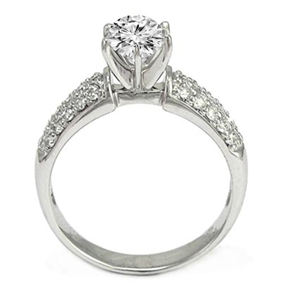 18K White Gold Diamond Engagement Ring