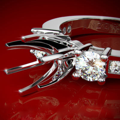 14k White Gold Diamond Ring Setting