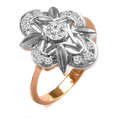 European style Rose Gold Diamond Ring 585