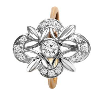 European style Rose Gold Diamond Ring 585