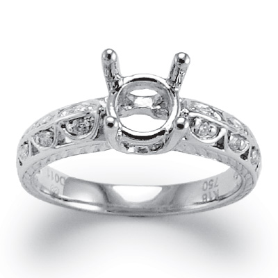 18k White Gold Diamond Ring Setting