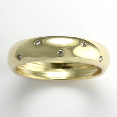 14k Gold Diamond Wedding Band