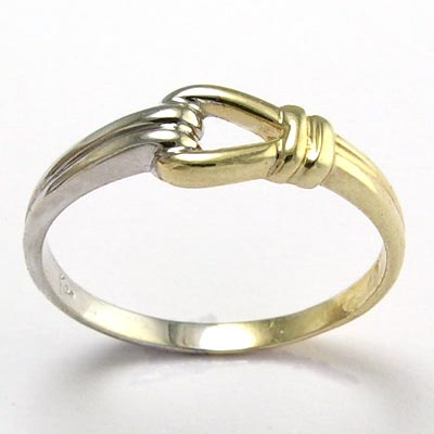 14k Two-Tone solid Gold Buckle Ring