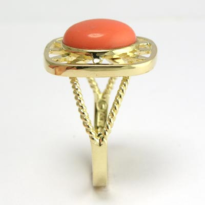 14k Gold Starburst Coral Ring