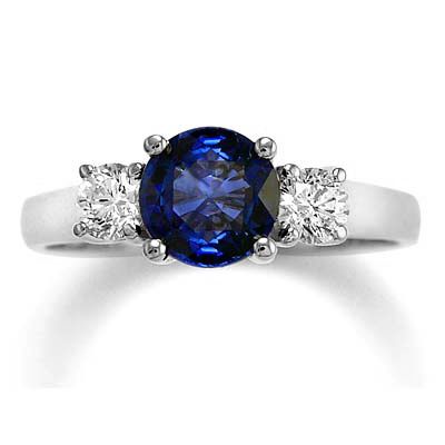 Ceylon Sapphire Diamond Ring in 14k Gold