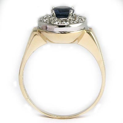 14k Gold Diamond Sapphire Ring
