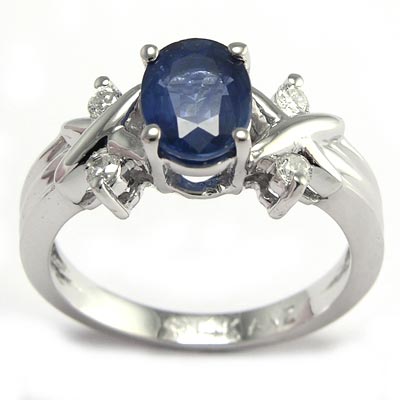 14k Gold Diamond Ceylon Sapphire Ring