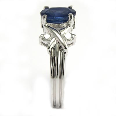 14k Gold Diamond Ceylon Sapphire Ring