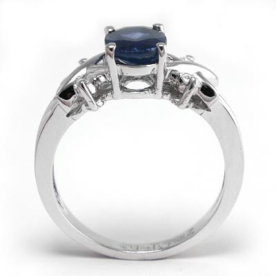 14k Gold Diamond Ceylon Sapphire Ring