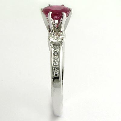 Genuine Ruby and Diamond Engagement Ring 14k