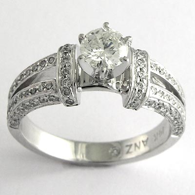 14K White Gold Diamond engegement Ring