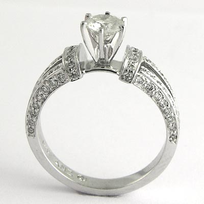 14K White Gold Diamond engegement Ring