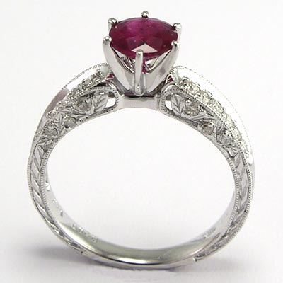 18k Gold Ruby Diamond Ring