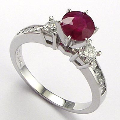 14k Gold Ruby Diamond Ring