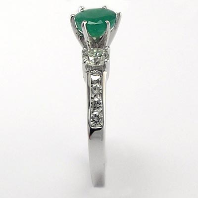 14k Gold Emerald Diamond engagement Ring