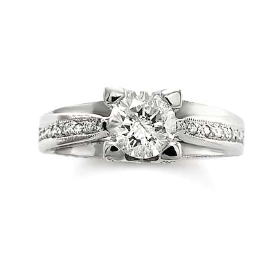 14k Gold Diamond  Engagement Ring