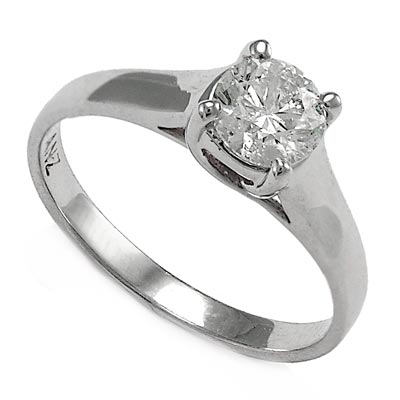 18K White Gold Diamond Ring .70cwt