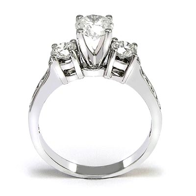 Diamond Engagemen Ring in 14k white gold