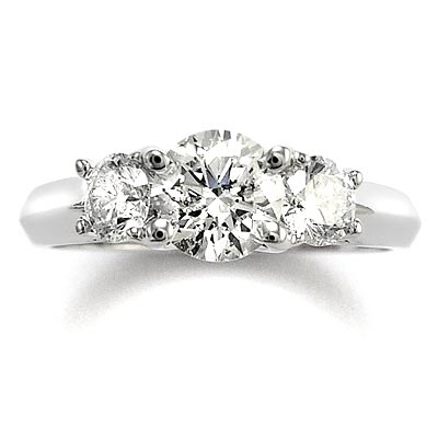 14k White Gold Diamond Engagement  Ring