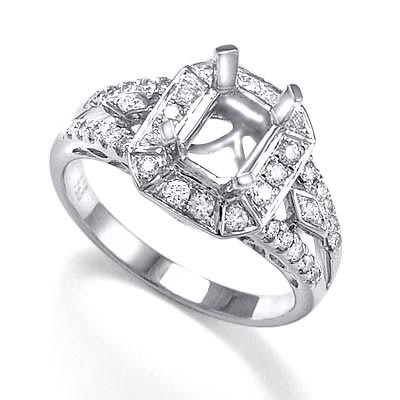 18k White Gold Ring Setting