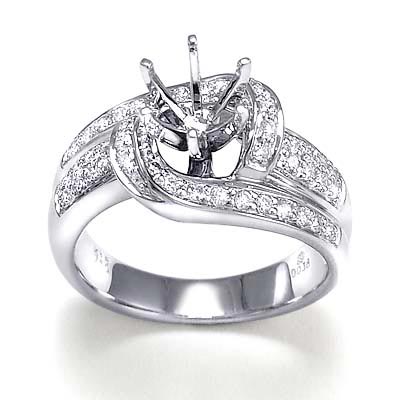 18k White Gold Diamond  Engagement Ring Setting