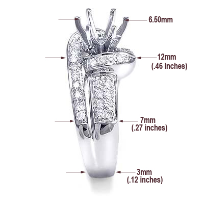 18k White Gold Diamond  Engagement Ring Setting