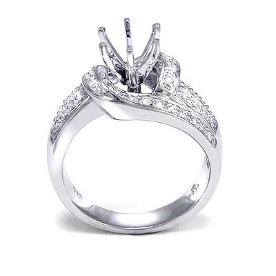 18k White Gold Diamond  Engagement Ring Setting