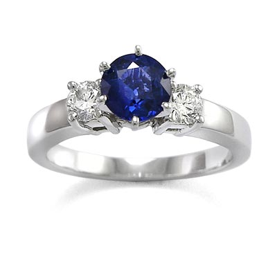 14k Gold Sapphire Diamond Ring