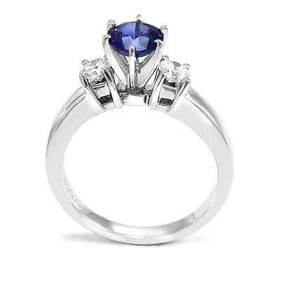 14k Gold Sapphire Diamond Ring