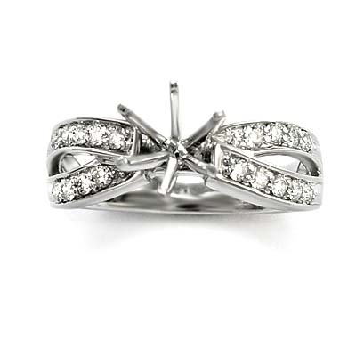18k white gold diamond semi mount settings ring