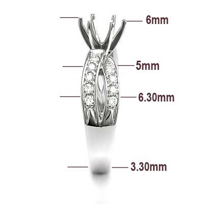 18k white gold diamond semi mount settings ring