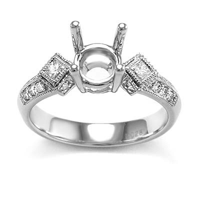 18k White Gold Diamond Ring Setting