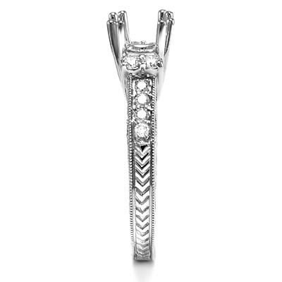 18k White Gold Pave Diamond Semi-Mount Ring
