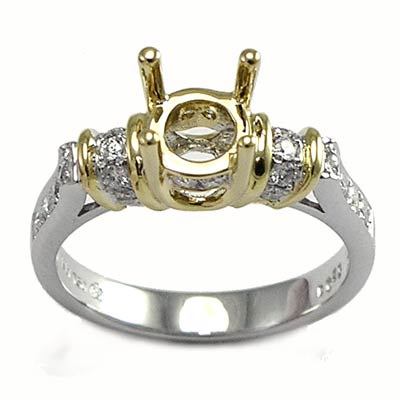 18k Gold Diamond Semi-Mount Ring Setting