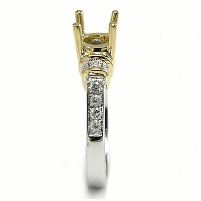 18k Gold Diamond Semi-Mount Ring Setting