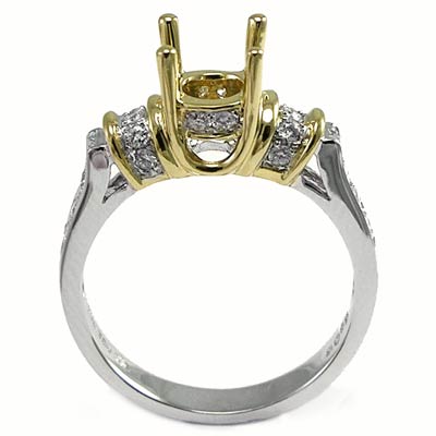 18k Gold Diamond Semi-Mount Ring Setting