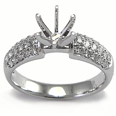 18k White Gold Diamond Ring Setting