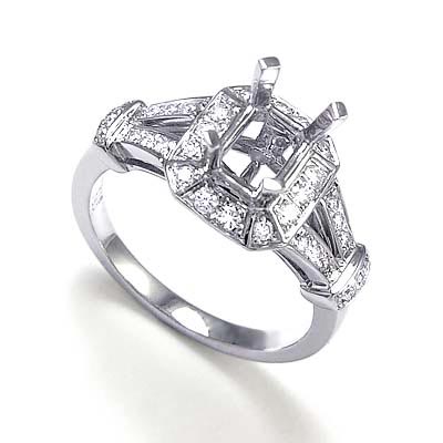 18k White Gold Diamond Ring Setting
