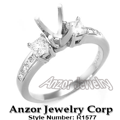 18k White Gold Diamond Engagement Ring Setting