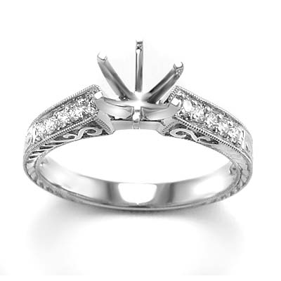 18k White Gold Diamond Setting ring