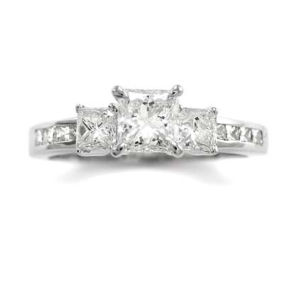 14k White Gold Princess Diamond Engagement Ring