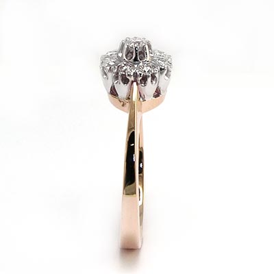 Malinka Diamond Russian style ring 14k gold 585