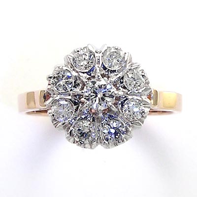 Russian style Diamond Engagement Ring 585