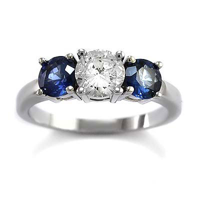 14k Gold Sapphire Diamond Ring