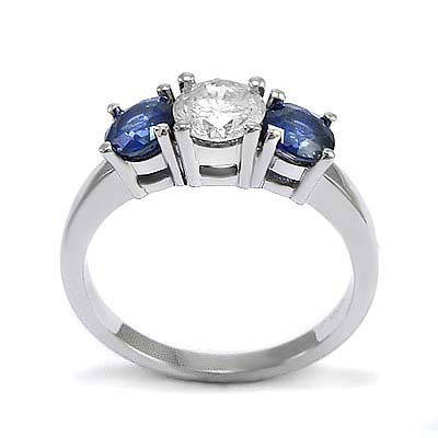 14k Gold Sapphire Diamond Ring