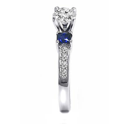 Princess  Sapphire Diamond Ring 14k Gold