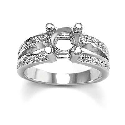14k Gold Diamond Ring Mounting Semi-Mount