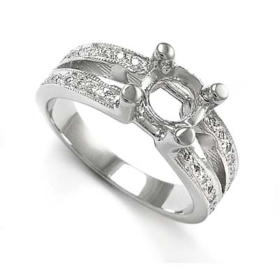 14k Gold Diamond Ring Mounting Semi-Mount