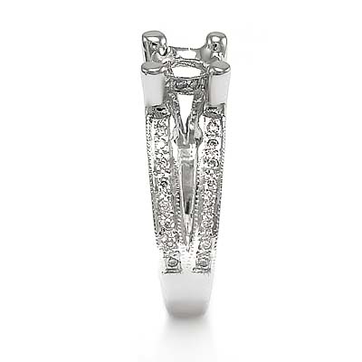 14k Gold Diamond Ring Mounting Semi-Mount