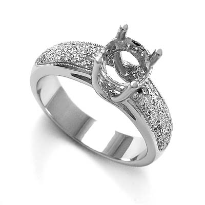 Diamond Semi-Mount Ring Setting 14k